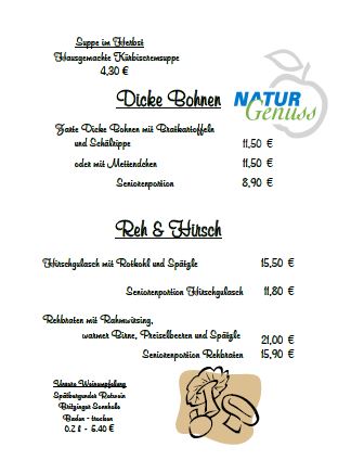Hotel Restaurant Geschermasnn - Pfifferlingskarte